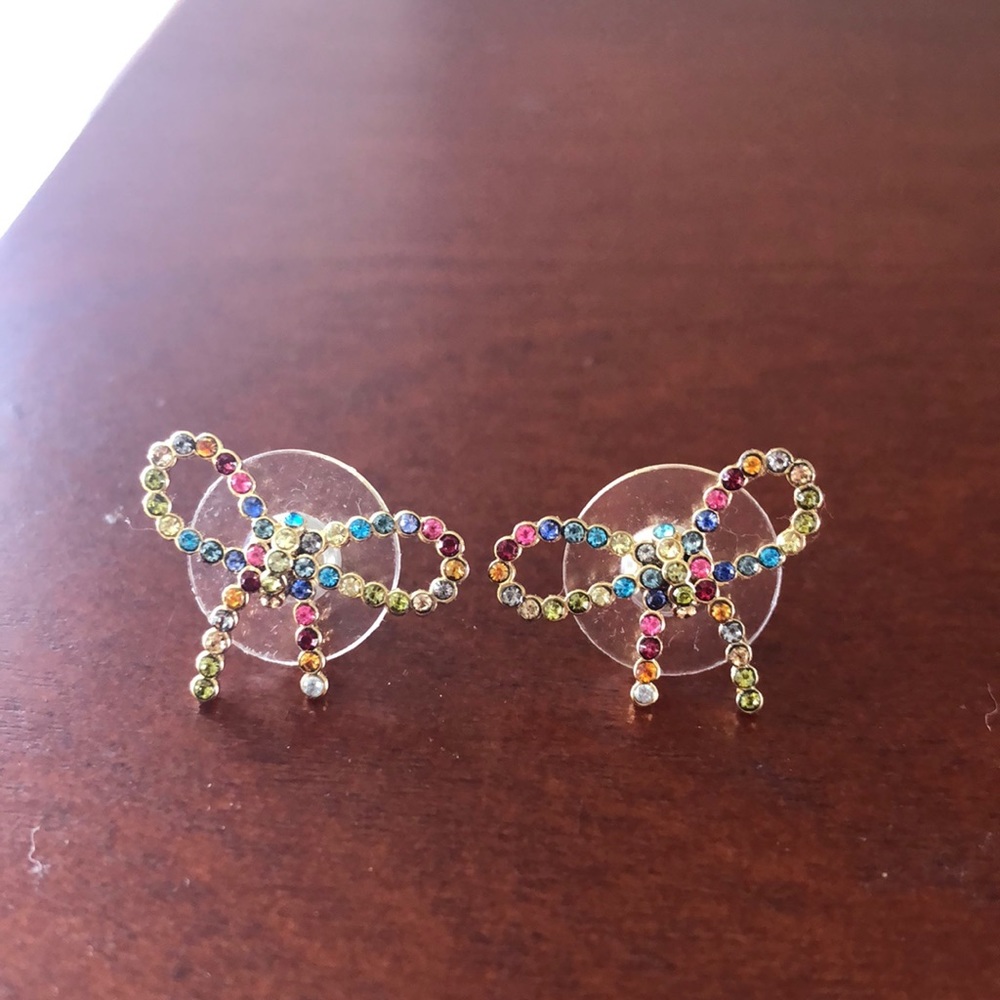 Multicolor Bow Stud Earrings